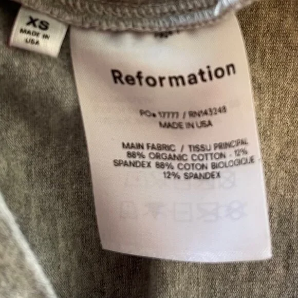 Reformation Henley Long Sleeve Cotton Dress | Size XS - Picture 8 of 8